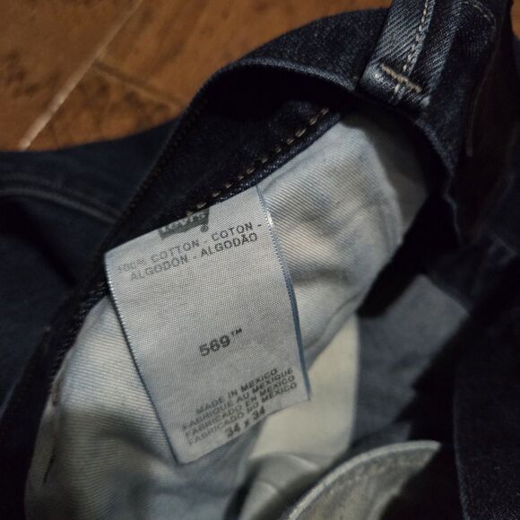 Vtg Levi's 569 Jeans Mens 34x34 Loose Straight Fit Blue Flap Pockets Baggy Y2K - Picture 5 of 9